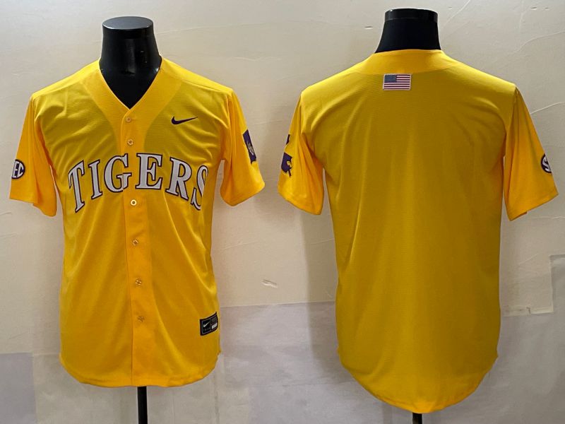 Men 2025 Clemson Tigers Blank Yellow Joint Name Nike NCAA Jersey style 1